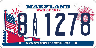MD license plate 8AN1278