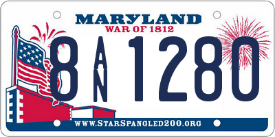 MD license plate 8AN1280
