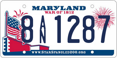 MD license plate 8AN1287