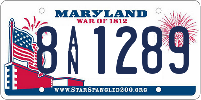 MD license plate 8AN1289