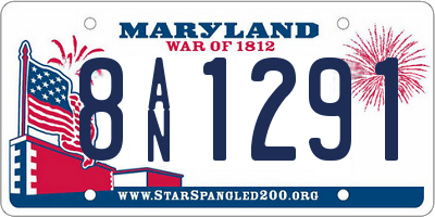 MD license plate 8AN1291
