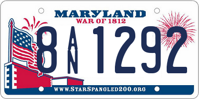MD license plate 8AN1292