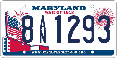 MD license plate 8AN1293