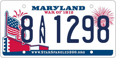 MD license plate 8AN1298