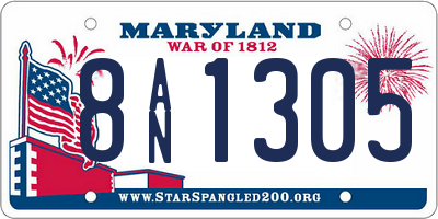 MD license plate 8AN1305