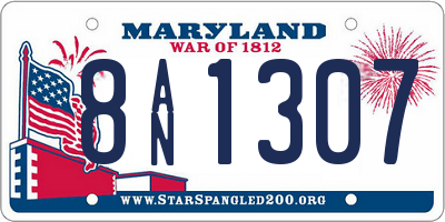 MD license plate 8AN1307