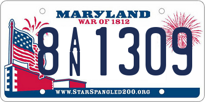 MD license plate 8AN1309