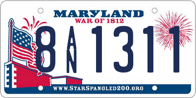 MD license plate 8AN1311