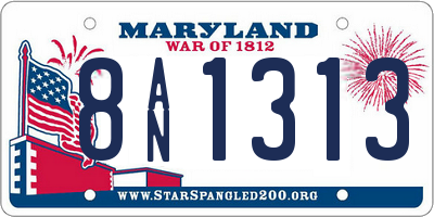 MD license plate 8AN1313