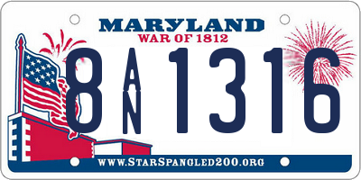 MD license plate 8AN1316