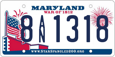 MD license plate 8AN1318