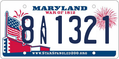 MD license plate 8AN1321