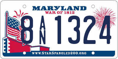 MD license plate 8AN1324