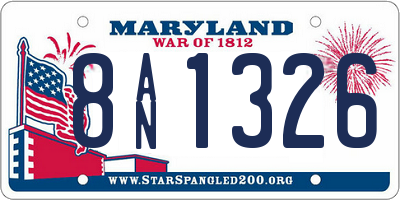 MD license plate 8AN1326