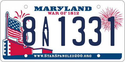 MD license plate 8AN1331