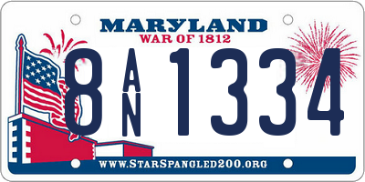 MD license plate 8AN1334