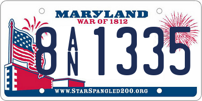 MD license plate 8AN1335