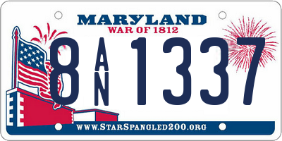 MD license plate 8AN1337