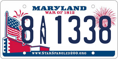 MD license plate 8AN1338