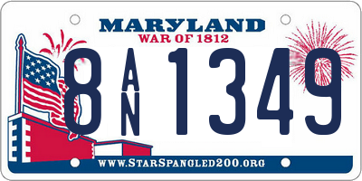 MD license plate 8AN1349