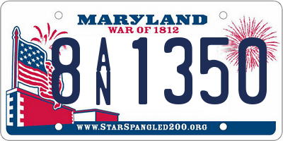 MD license plate 8AN1350