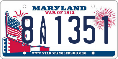 MD license plate 8AN1351