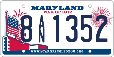 MD license plate 8AN1352