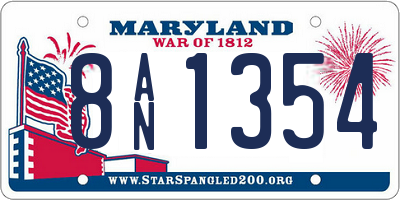 MD license plate 8AN1354