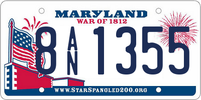 MD license plate 8AN1355