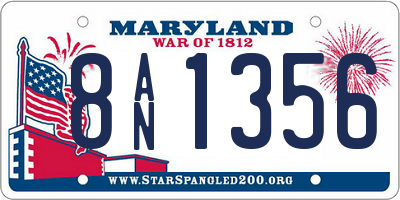 MD license plate 8AN1356