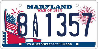 MD license plate 8AN1357