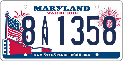MD license plate 8AN1358