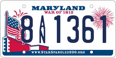 MD license plate 8AN1361