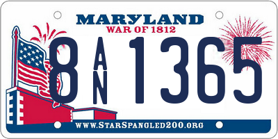 MD license plate 8AN1365