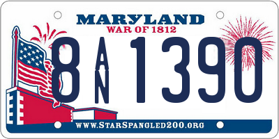 MD license plate 8AN1390