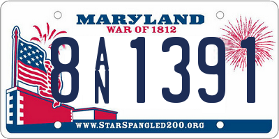 MD license plate 8AN1391