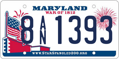 MD license plate 8AN1393