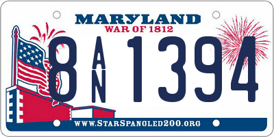 MD license plate 8AN1394