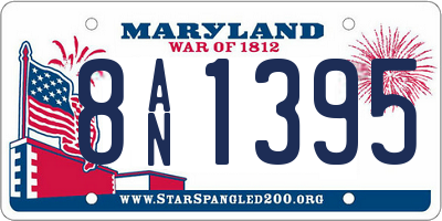 MD license plate 8AN1395