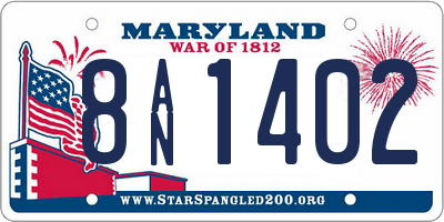 MD license plate 8AN1402