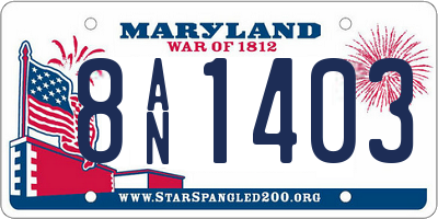 MD license plate 8AN1403