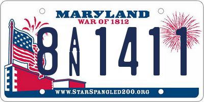 MD license plate 8AN1411