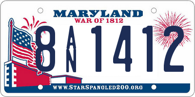 MD license plate 8AN1412