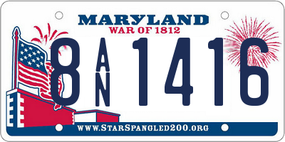MD license plate 8AN1416