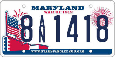 MD license plate 8AN1418