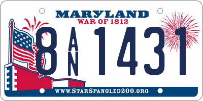 MD license plate 8AN1431