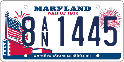 MD license plate 8AN1445