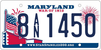 MD license plate 8AN1450