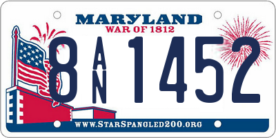 MD license plate 8AN1452