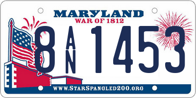 MD license plate 8AN1453